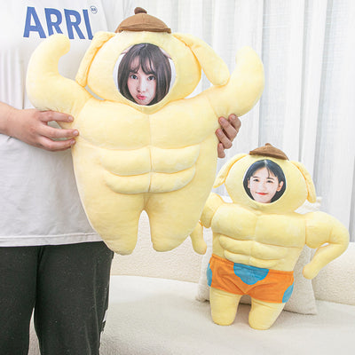 Almohada Divertida Personalizada con Foto - Perro Musculoso Abdominales