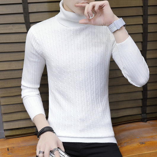 Suéter Cuello Alto Otoño Estilo Cruzado para Hombre - Image 10