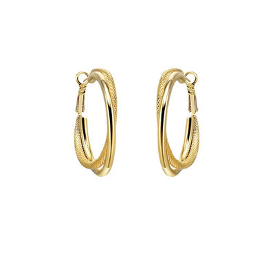 Aretes Redondos Retro Francés con Textura Esmerilada - Diseño Minimalista Versátil - Image 5