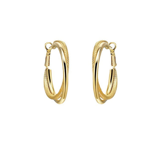 Aretes Redondos Retro Francés con Textura Esmerilada - Diseño Minimalista Versátil - Image 5