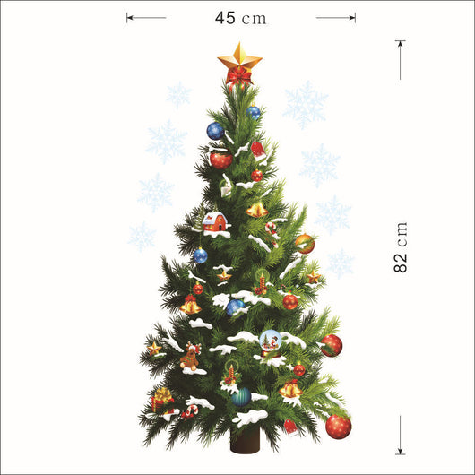 Vinilo Decorativo Navideño 3D - Árbol, Estrellas y Copos de Nieve Removible - Image 7