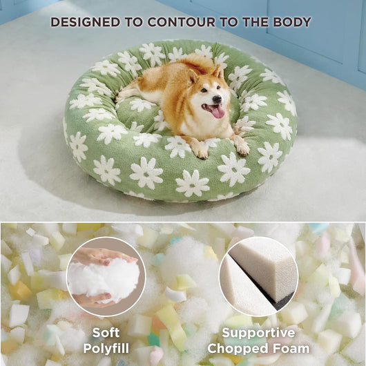 Cama Donut para Gatos y Perros Pequeños - Cama Calmante Moderna con Funda Jacquard Suave - Image 10