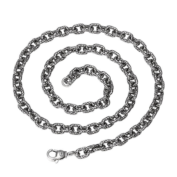 Collar de Plata Esterlina S925 con Patrón de Meteorita para Hombre - Image 4