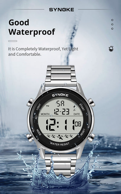 Reloj Deportivo Digital Acero Inoxidable Pantalla Grande Resistente al Agua - Image 12