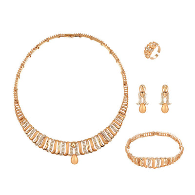 Juego de Collar y Aretes de Aleación Elegante - Conjunto de 4 Piezas - Image 10