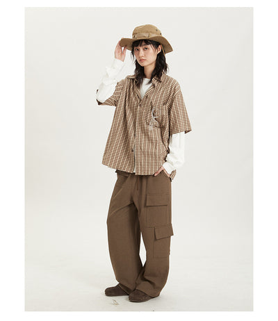 Camisa Retro Japonesa a Rayas - Estilo Preppy Holgado de Manga Corta - Image 9