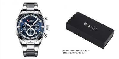 Reloj de Acero Inoxidable Multifunción con Calendario y Correa Metálica para Hombre - Image 12