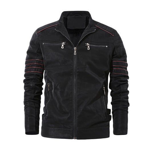 Chaqueta de Cuero y Polar para Hombre Otoño Invierno