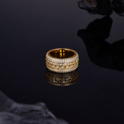 Anillo Cubano Giratorio de Plata 925 con Moissanita Completa para Hombre - Image 6
