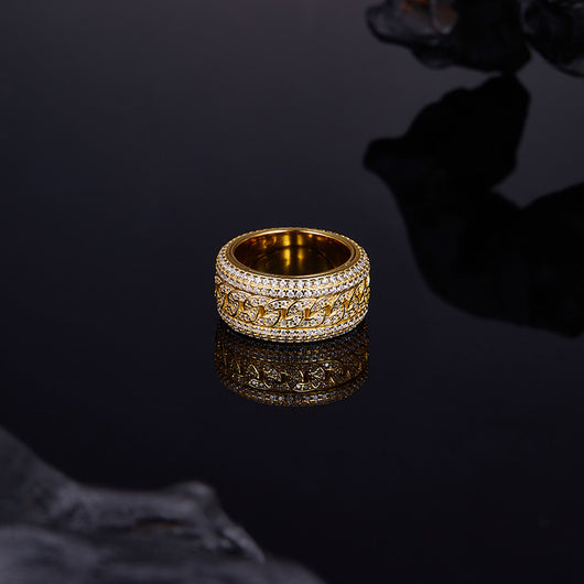 Anillo Cubano Giratorio de Plata 925 con Moissanita Completa para Hombre - Image 6