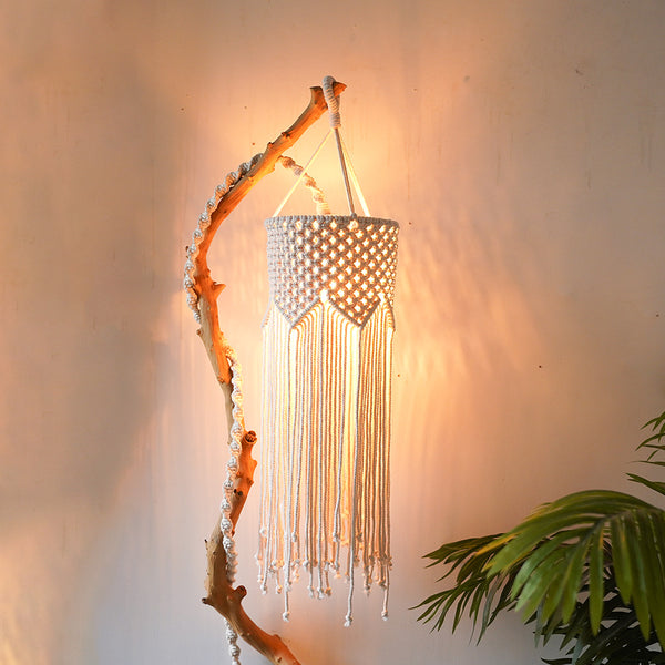 Lámpara Colgante Tejida a Mano Estilo Bohemio para Decoración