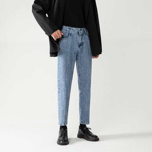 Pantalones Cropped Azul Claro Corte Recto Hombre - Image 6
