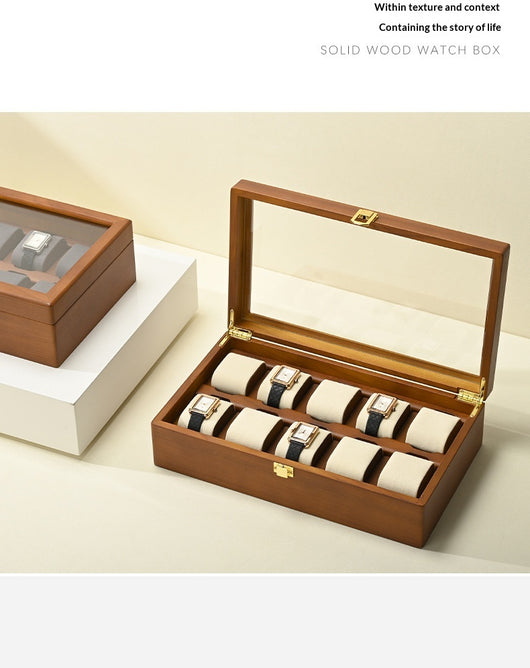 Estuche de Madera Maciza para Coleccionar y Exhibir Relojes de Pulsera - Image 9
