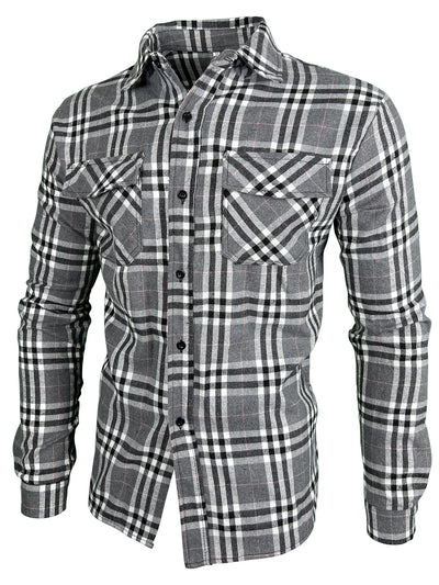 Camisa Manga Larga Cuadros con Solapa - Estilo Casual Moderno - Image 11