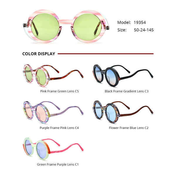 Gafas de Sol Redondas Multicolor - Unisex con Estilo Retro