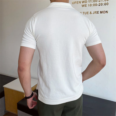 Camisa Tipo Polo Sin Botones de Cuello V para Hombre - Image 5