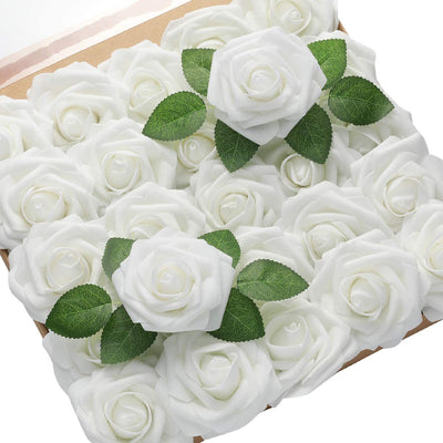Rosas de Espuma PE con Tallo y Hojas - 25 Flores Decorativas para Bodas y San Valentín - Image 14