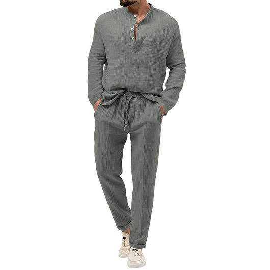 Traje Casual de Manga Larga en Colores Sólidos para Hombre - Image 15