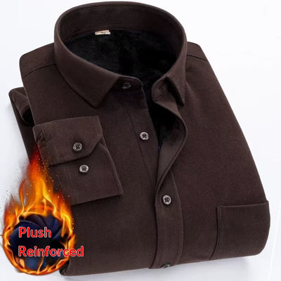 Camisa de Pana Gruesa de Manga Larga para Hombre