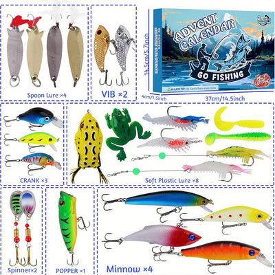 Calendario de Adviento Caja Sorpresa con Anzuelos de Pesca - Regalo Navideño para Pescadores - Image 3