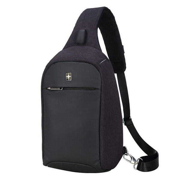 Bolsa Cruzada Casual para Hombre con Carga USB