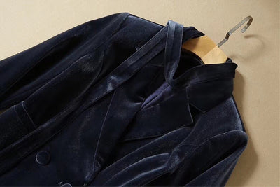 Traje de Negocios Terciopelo Dorado - Chaqueta y Pantalón Premium - Image 2