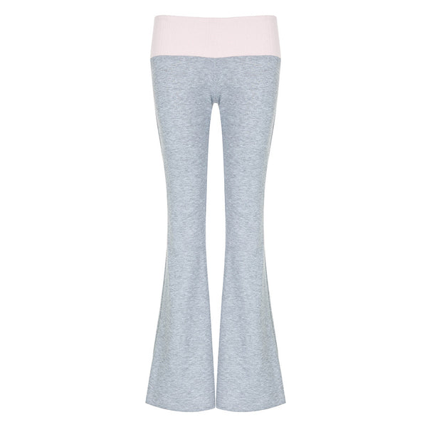Pantalones Bootcut Cintura Baja con Combinación de Colores para Mujer - Image 5