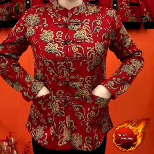 Cardigan Étnico Retro para Mujer con Forro de Lana Gruesa - Image 15