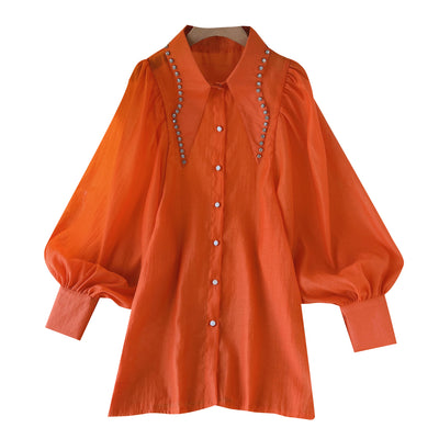Blusa Elegante para Mujer con Cristales y Mangas Linterna - Image 19