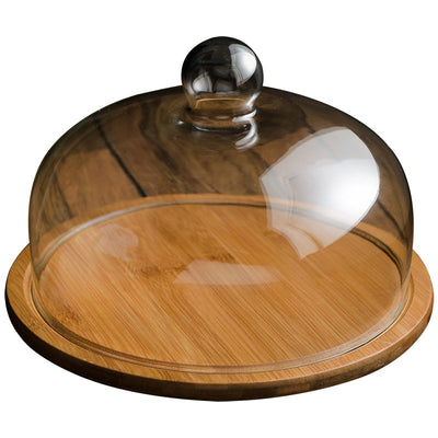 Campana de Vidrio con Bandeja de Bambú para Postres - Image 10