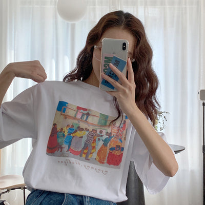 Blusa Suelta Manga Corta Mujer Diseño Retrato Japonés Exclusivo - Image 24