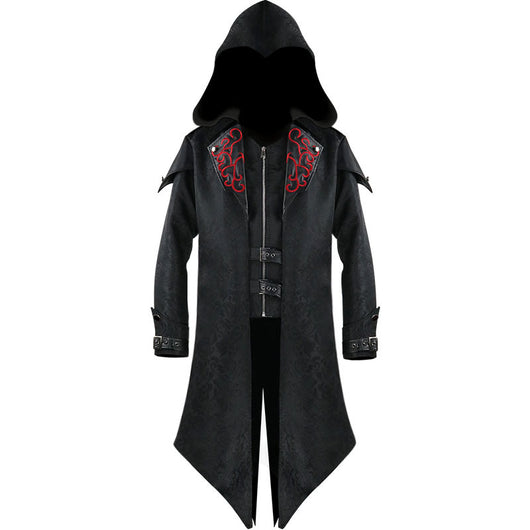 Abrigo Medieval Patchwork Retro para Hombre - Estilo Vintage Halloween - Image 3