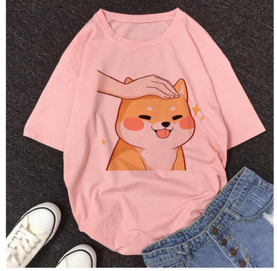 Playera Estampada Shiba Inu y Gato Lindo para Mujer - Estilo Casual - Image 7