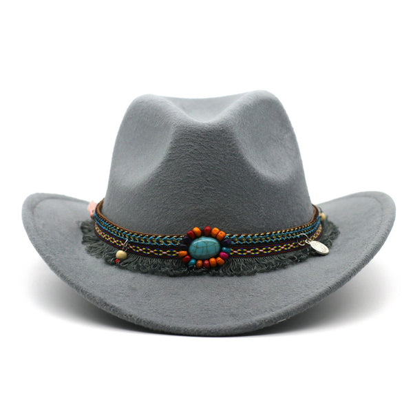 Sombreros Vaquero de Fieltro Enrollado Unisex