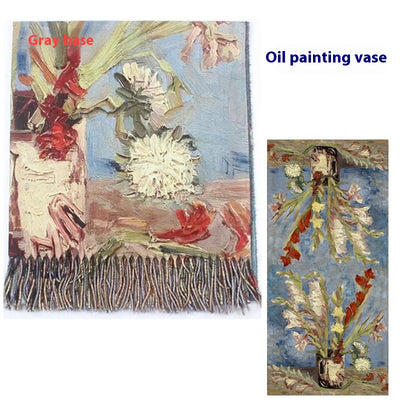 Pañoleta de Cachemira con Estampado Digital Inspirado en Pintura al Óleo - Image 39