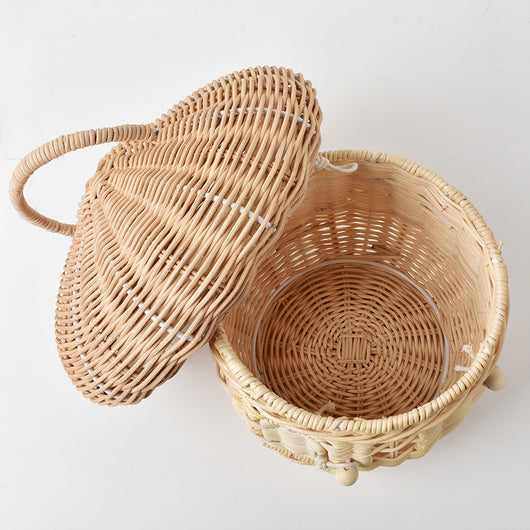 Cesta de Almacenamiento Infantil Tejida en Ratán Diseño Nórdico Setas - Image 11