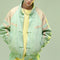 Chaqueta Corta de Piel Patchwork Estilo Chino Lavada y Reforzada