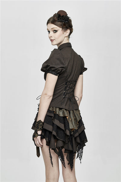 Camisa Rayada con Mangas Abullonadas - Ajuste Slim - Image 14