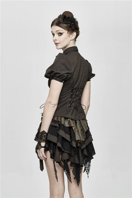 Camisa Rayada con Mangas Abullonadas - Ajuste Slim - Image 14