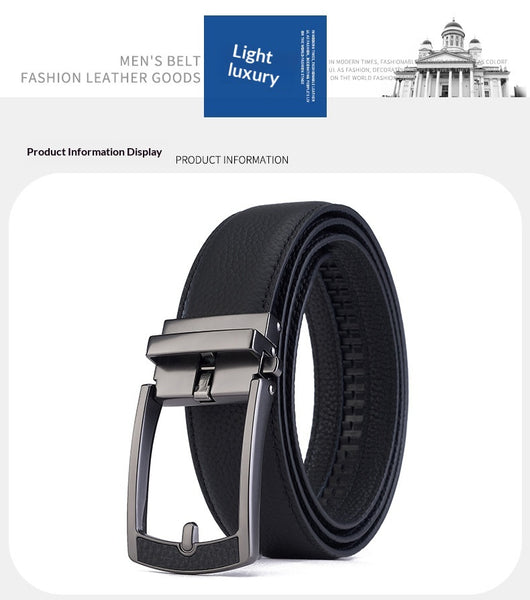 Cinturón de Cuero para Hombre con Hebilla Automática y Textura Grabada - Image 7