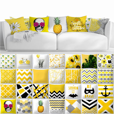 Funda de Almohada Hawaiana con Diseño Geométrico Amarillo - Image 20