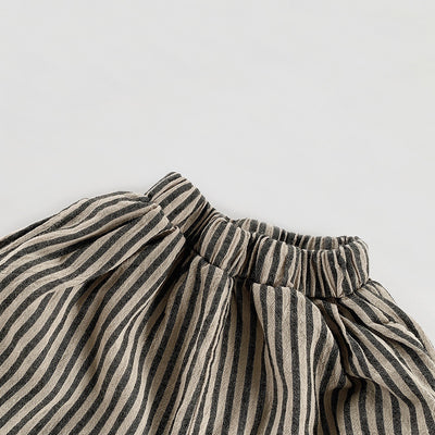 Shorts Infantiles de Algodón y Lino con Rayas Verticales para Verano - Image 9