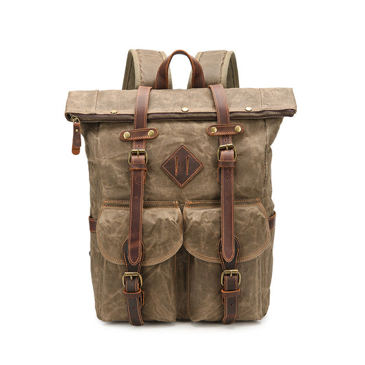 Mochila Vintage de Cuero Crazy Horse Impermeable con Gran Capacidad - Image 6
