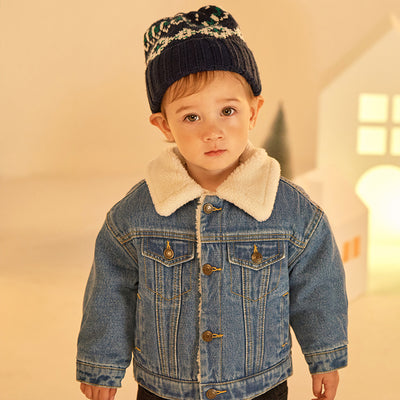 Chaqueta Denim Entallada con Solapa de Terciopelo - Image 13