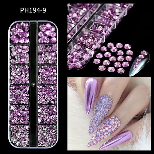 Uñas Decorativas Cuadradas con Cristales Brillantes - Image 14