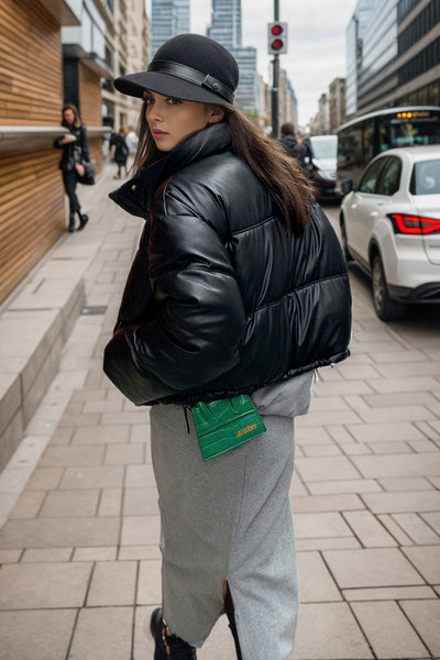 Chaqueta Acolchada de Cuero Desechable Invierno Europea y Americana - Image 15