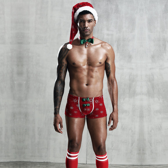 Conjunto Erótico Navideño para Hombre - Outfit Seductor para Bares y Shows