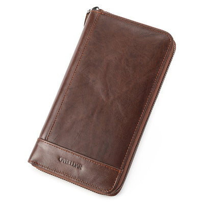 Billetera de Cuero Genuino para Hombre Gran Capacidad Multifuncional - Image 2