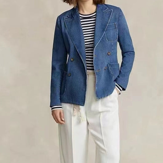 Chaqueta Denim Azul Tibetana para Primavera y Verano