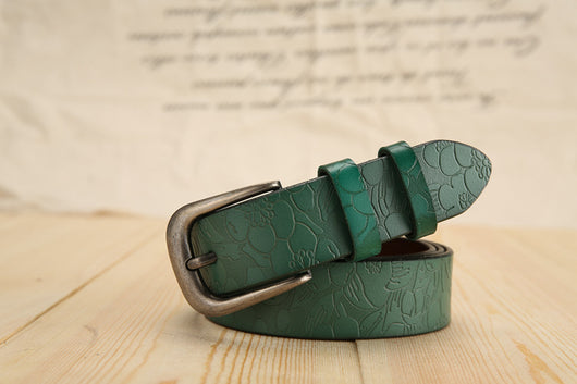 Cinturón de Cuero Grabado para Mujer - Versátil y Elegante - Image 13
